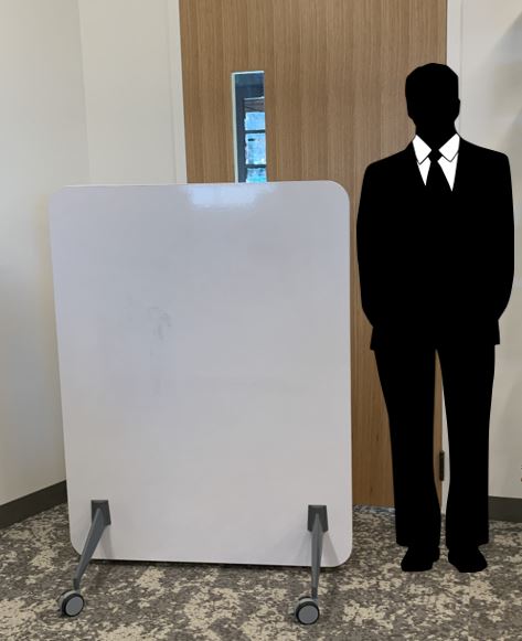 Rolling White Board - 55 inches tall