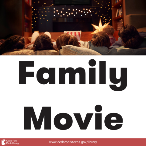 Family on a sofa watching a movie.