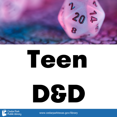 20 sided die; text reads Teen D&D 