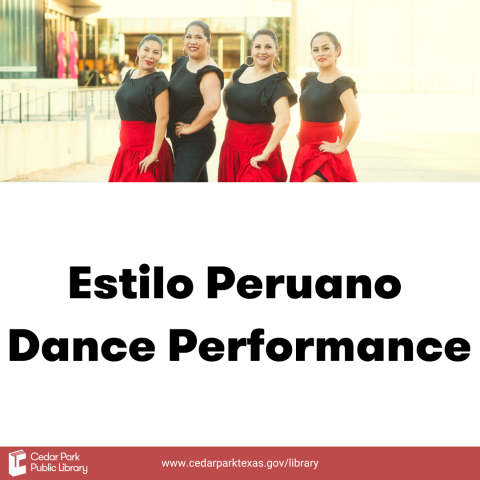 Four women in black and red dresses. Text reads Estilo Peruano Performance