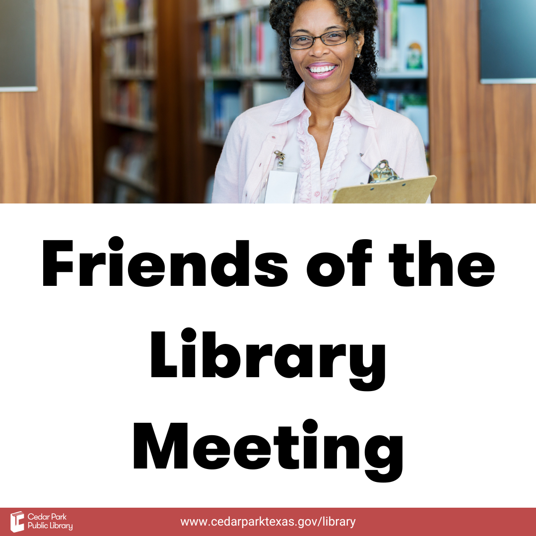 Smiling person carrying a clipboard in front of library shelves.